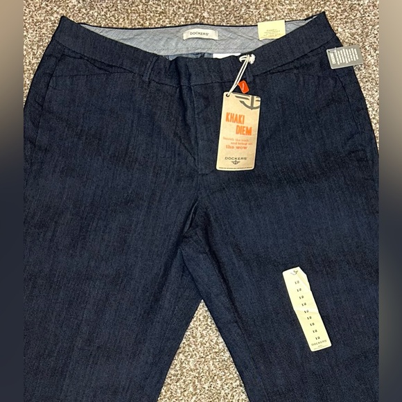 Dockers Womens Size 12 Khaki Diem Pants NWT Metro Trouser Stretch Career Modern - Picture 3 of 8